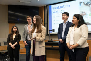 Daytime MBA students rehearse their initial research presentation for their client, the New Zealand Ministry of Business, Innovation and Employment